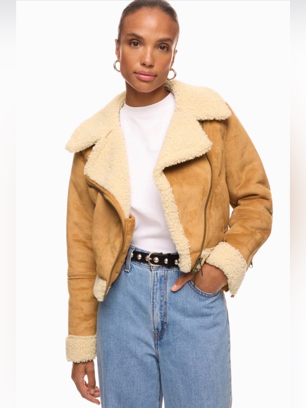 MARINE LAYER Sherpa Moto Jacket M